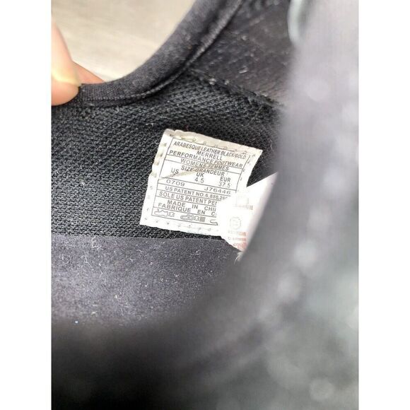 Merrell Arabesque Black Gold Mesh Front Zip Athletic Shoes Women Sz 7M US/37.5EU - Picture 7 of 16